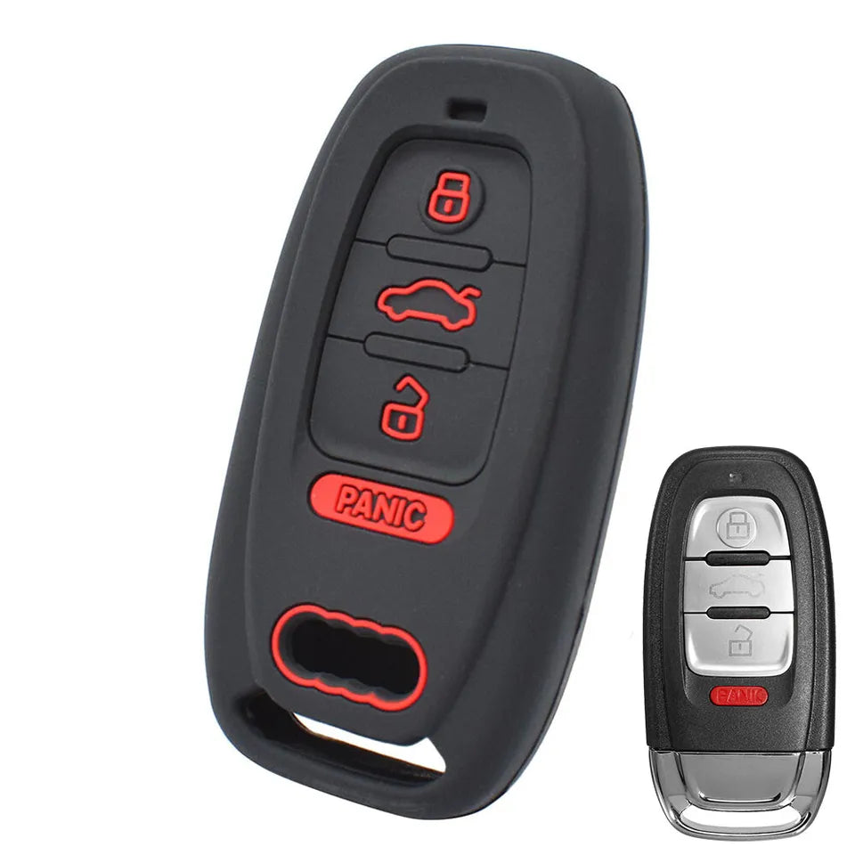 Audi A4 S4 A6 S6 A7 A8 Q5 Fob Sleeve Jacket Silicone Key Cover Remote Case