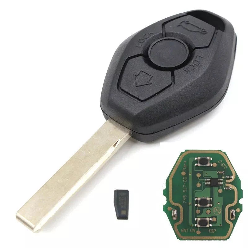 BMW ID44 Chip EWS Remote Key Fob 3 Buttons 315-433MHz