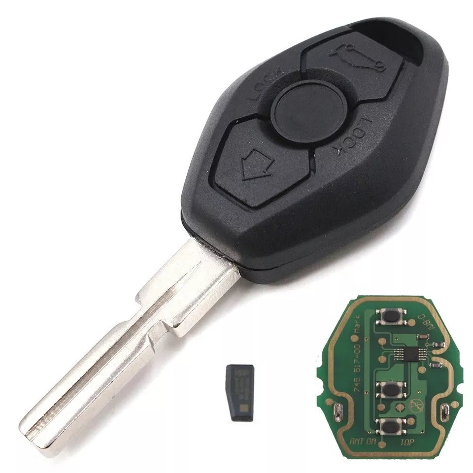 BMW ID44 Chip EWS Remote Key Fob 3 Buttons 315-433MHz