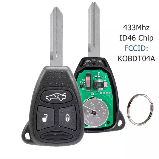 Chrysler Jeep Dodge 2005 Remote Key 3 Button 433MHz HITAG 2 - ID46 -PCF7941 Transponder FCC ID: OHT692713AA