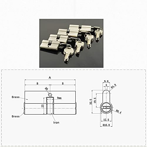 Cylinder Lock, Barrel Lock, Double Open Lock 60 70 80mm Euro Cylinder Lock (Cylinder with 5keys)