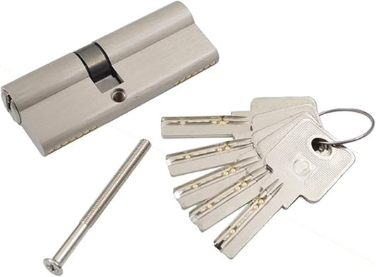 Pure Brass Cylinder Lock with 5 pcs Brass Computer Keys, PN Size 60mm/70mm/80mm