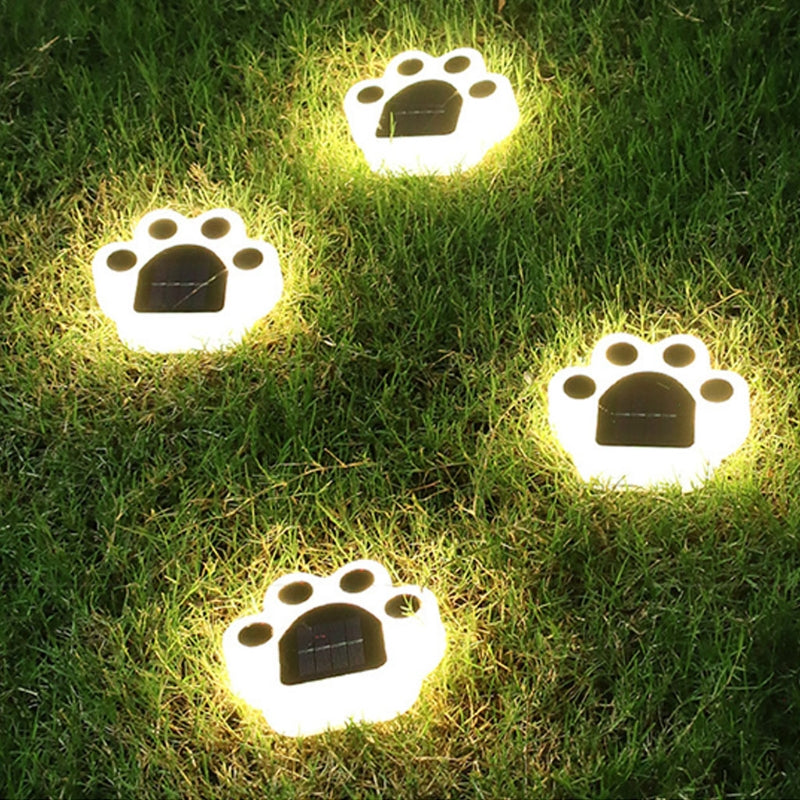 Outdoor Solar Powered Garden Cat Paw Lawn LED Lights