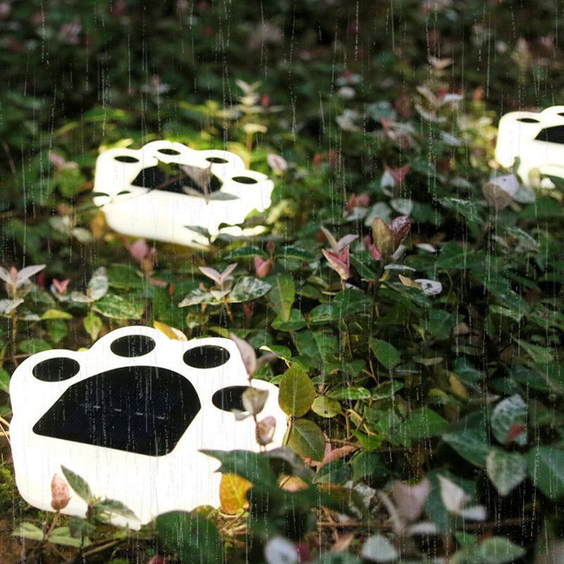 Outdoor Solar Powered Garden Cat Paw Lawn LED Lights