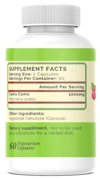 Peruvian Camu Camu Capsules - High in Vitamin C, Immune System Support